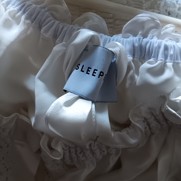 New SLEEPER White Silk Charmeuse Puff Sleeve Smocked Opera Dress XL - Picture 7 of 10